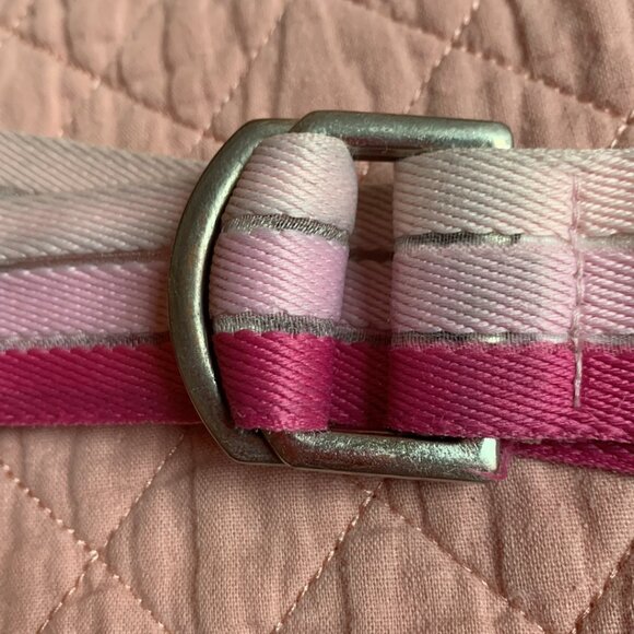 VINTAGE - Pink Striped D-Ring Belt - Medium (1,5 wide - 40 long) - Picture 3 of 6